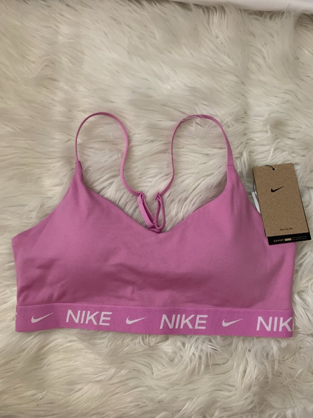 NIKE Indy Light Support Sports Bra in Light Magenta Sz MEDIUM